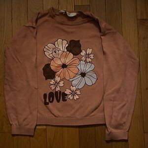 H&M sweater, size 6x/7, girls, pinkish orange, salmon colored.